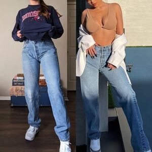 Levi's 501 Vintage Straight Leg Jeans Y2K Medium Blue Wash Size 30 COPY